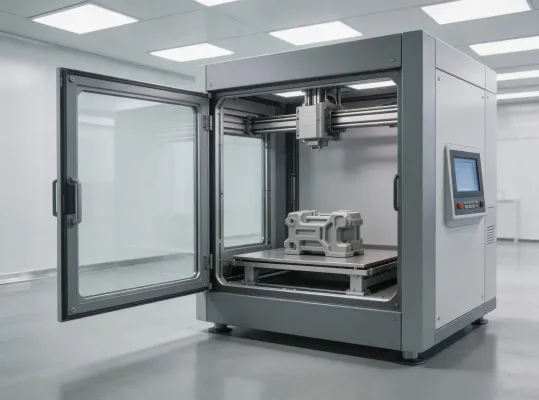 Konica Minolta industrial 3D printer producing a polymer part