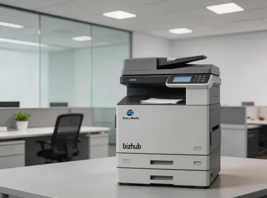 Konica Minolta bizhub multifunction printer in a corporate in-plant